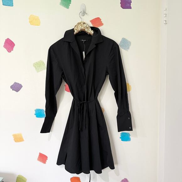 Madewell Dresses & Skirts - S Madewell Black Belted Button Up Dress NWT